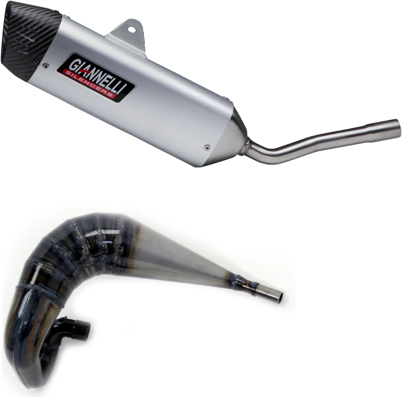Complete Non-Catalytic Exhaust System With Sound Certification Sonic Aluminium - Giannelli Compatible With Sherco Derapage 50 (2021)