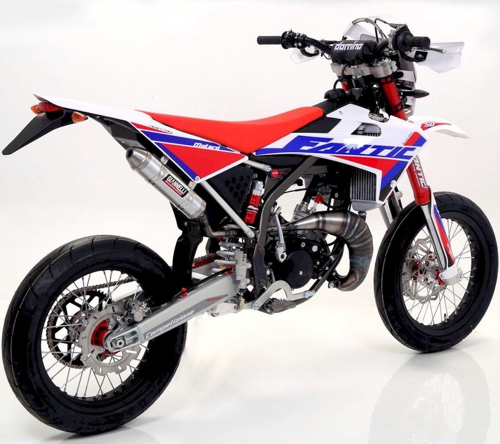 Complete Non-Catalytic Exhaust System With Sound Certification Enduro 2T Aluminium - Giannelli Compatible With Fantic Motor 50 E M Casa (2013-2016)