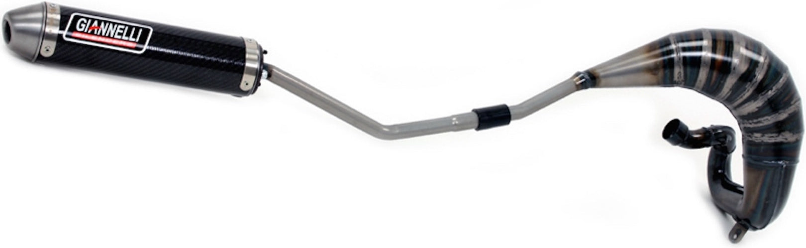 Complete Non-Catalytic Exhaust System With Sound Certification Enduro 2T Carbon - Giannelli Compatible With Vent Moto Derapage 50 Rr (2019-2020)