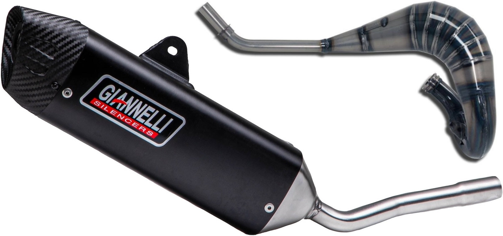 Complete Non-Catalytic Exhaust System With Sound Certification Sonic Aluminium Black - Giannelli Compatible With Sherco Se 50 R Factory (2021)