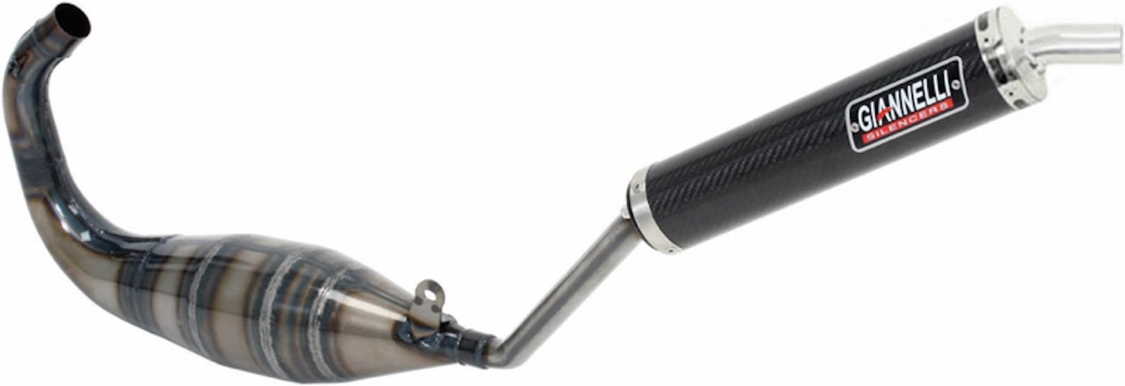 Complete Non-Catalytic Exhaust System With Sound Certification Street 2T Carbon - Giannelli Compatible With Derbi Gpr 125 Racing (2004-2012)
