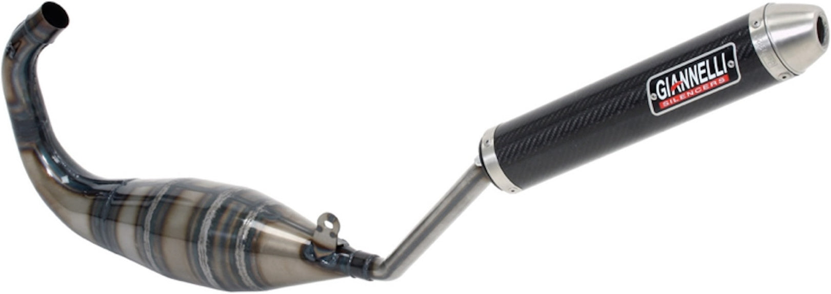 Complete Non-Catalytic Exhaust System With Sound Certification Street 2T Carbon - Giannelli Compatible With Derbi Gpr 50 Nude (2004-2007)