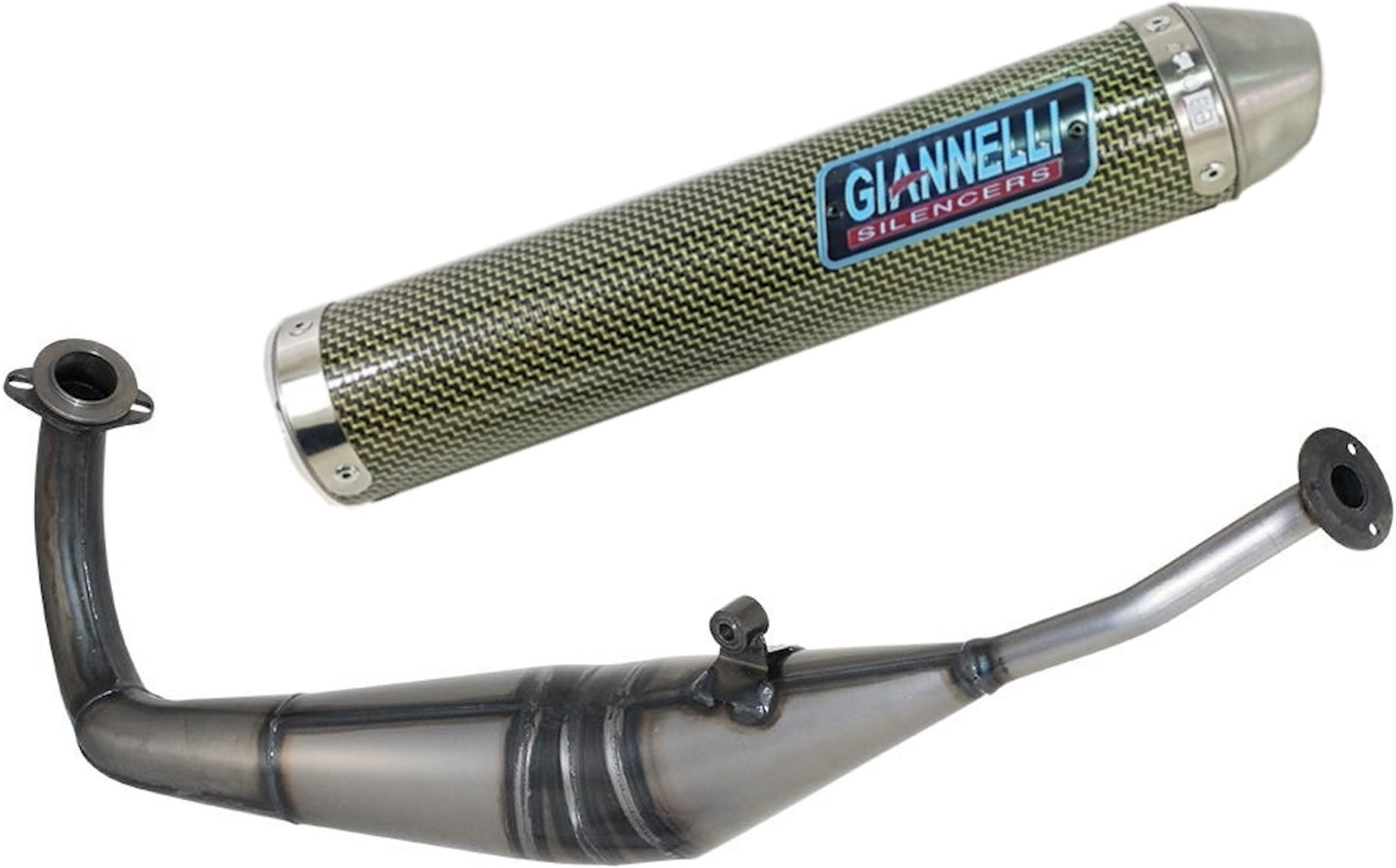 Complete Non-Catalytic Exhaust System With Sound Certification Street 2T Made In Kevlar - Giannelli Compatible With Aprilia Rs 125 (1994-2014)