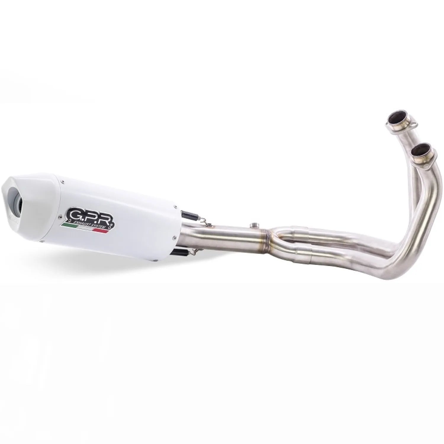 Complete Catalytic Exhaust System With Sound Certification Albus Evo4 White Aluminium - Gpr Compatible With Suzuki Gsx 8R (2022-2024)