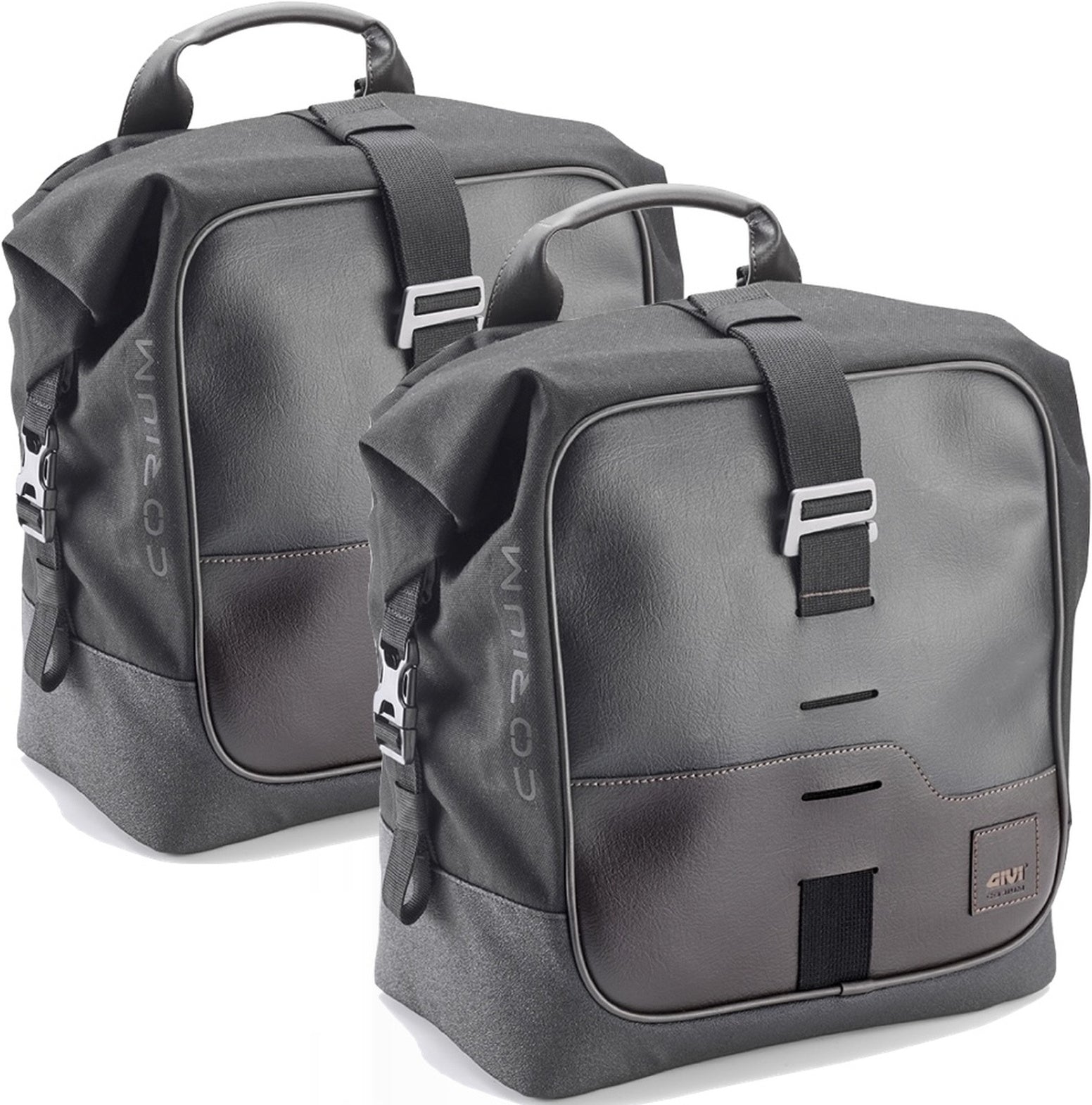 Corium Black Side Bags - 32 Lt Corium Nylon - Givi Compatible With Aprilia Tuono 660 (2021-2024)