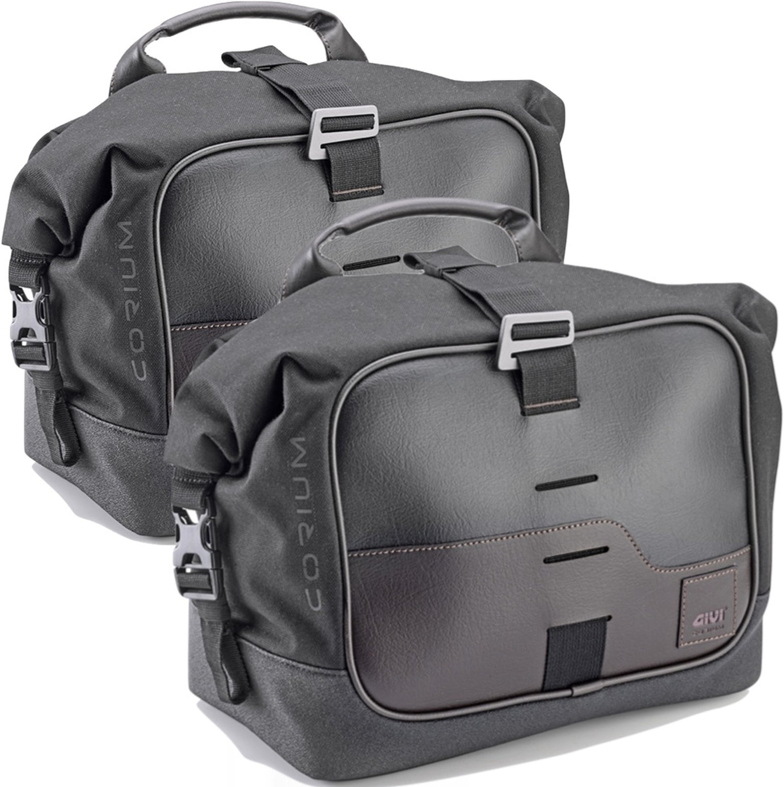 Corium Black Side Bags - 26 Lt Corium Nylon - Givi Compatible With Aprilia Tuono 660 (2021-2024)