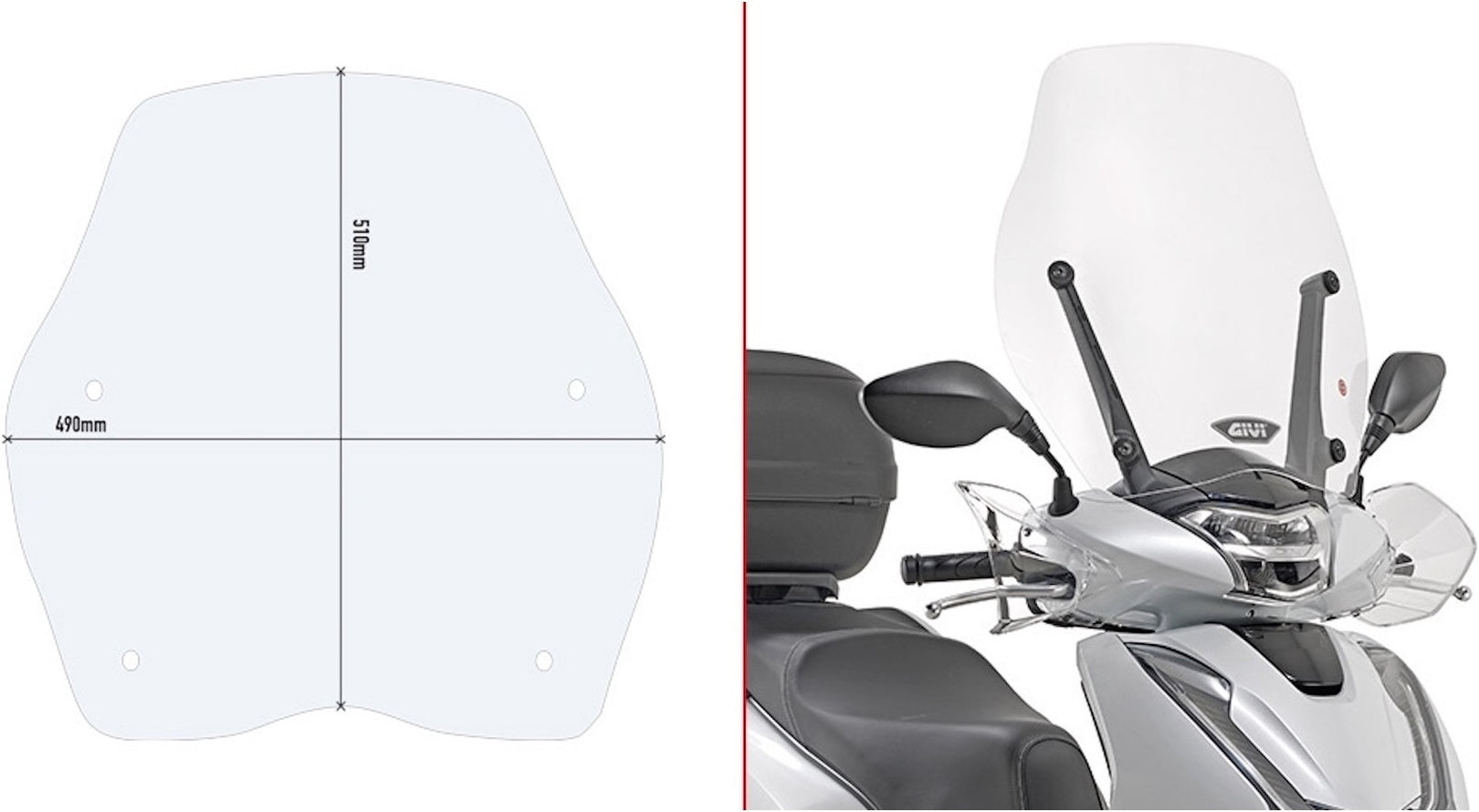 Transparent Wind-Screen - Givi Compatible With Niu Nqi (2019-2024)