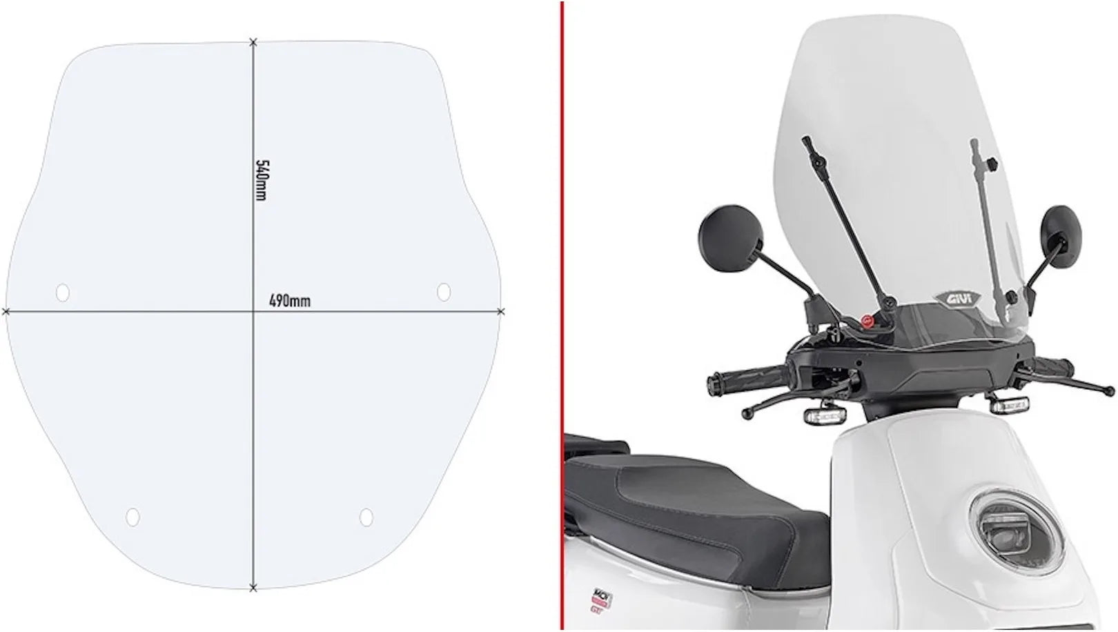 Transparent Wind-Screen - Givi Compatible With Piaggio Electric 1 E (2021-2024)