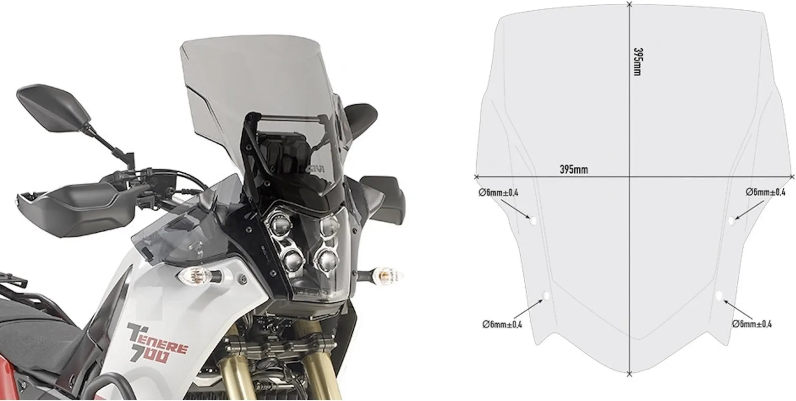 Smoked Wind-Scree - Givi Compatible With Yamaha Ténéré 700 (2021-2024)