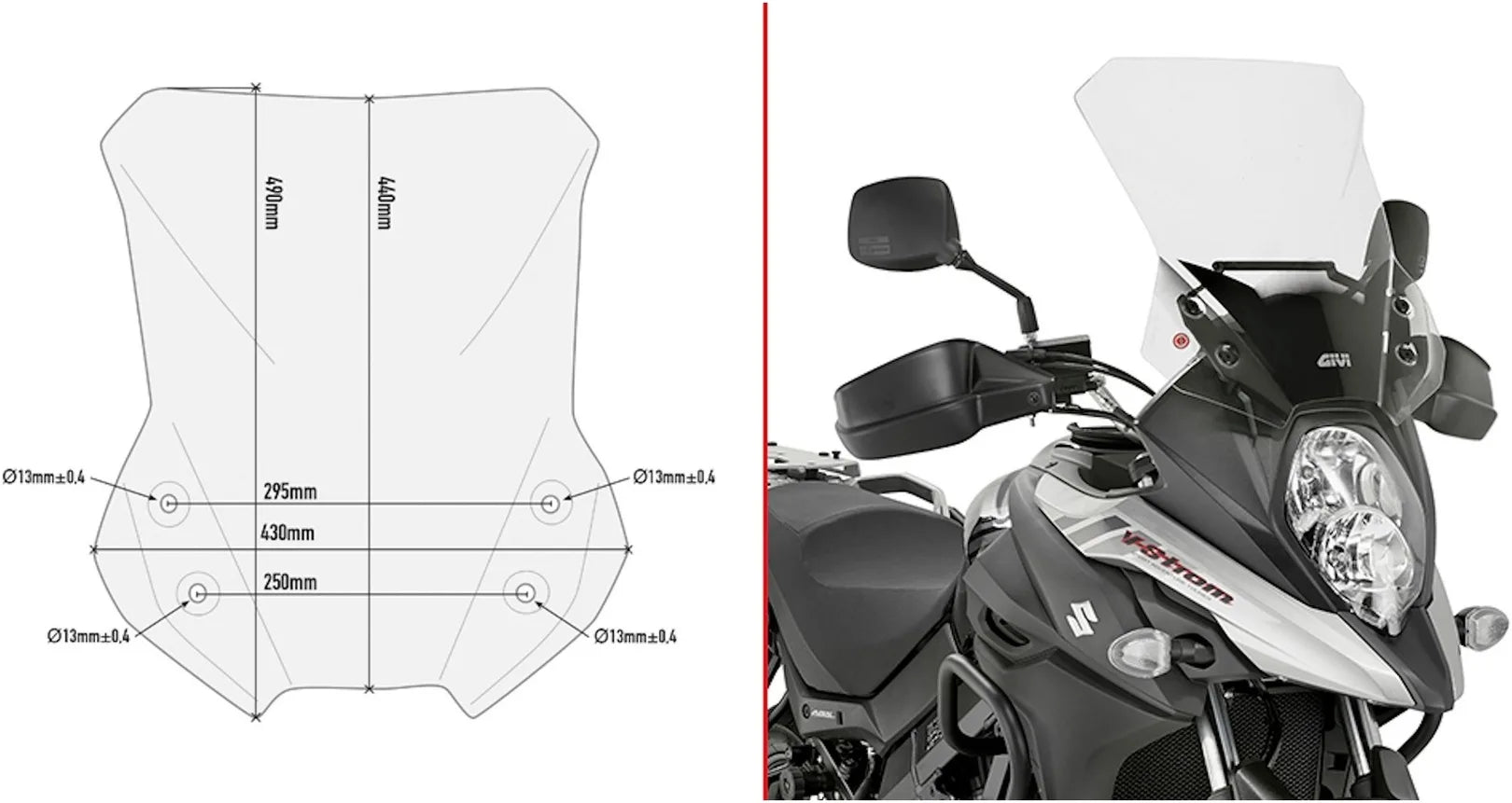 Transparent Wind-Screen - Givi Compatible With Suzuki Dl 650 V-Strom (2017-2024)