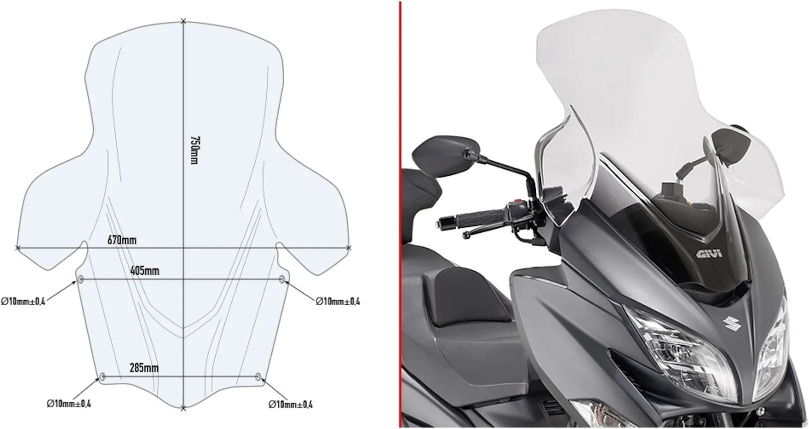 Transparent Wind-Screen - Givi Compatible With Suzuki An 400 Burgman (2017-2024)