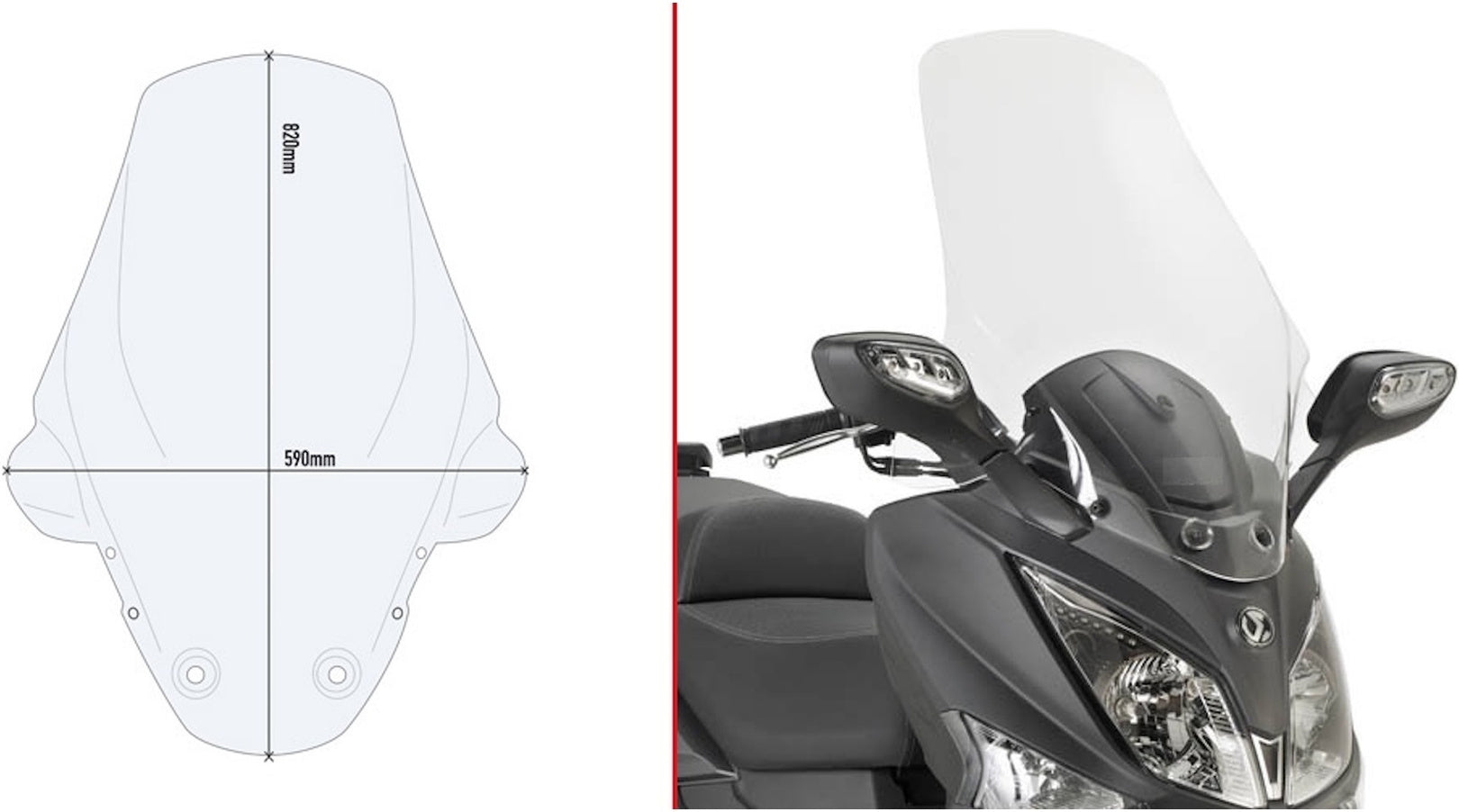 Transparent Wind-Screen - Givi Compatible With Sym Joymax 300 I (2012-2019)