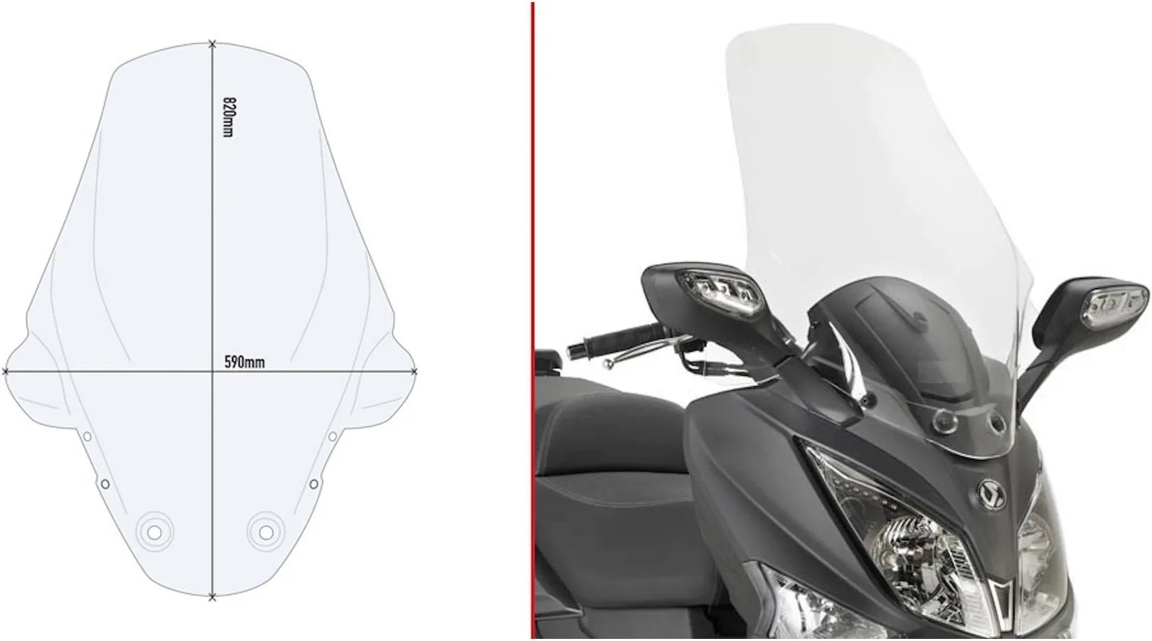 Transparent Wind-Screen - Givi Compatible With Sym Joymax 300 I (2012-2019)