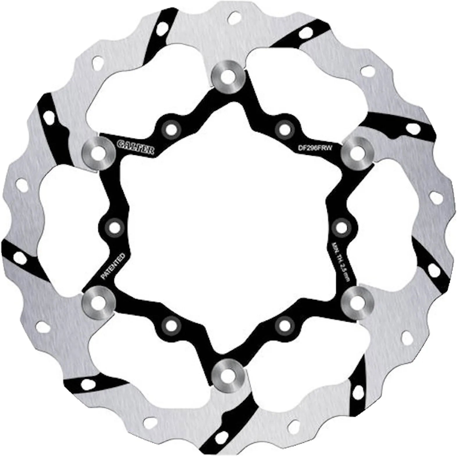 Front Floating Grooved Wave Brake Disc - Galfer Compatible With Fantic Motor Xxf 450 Black (2024)