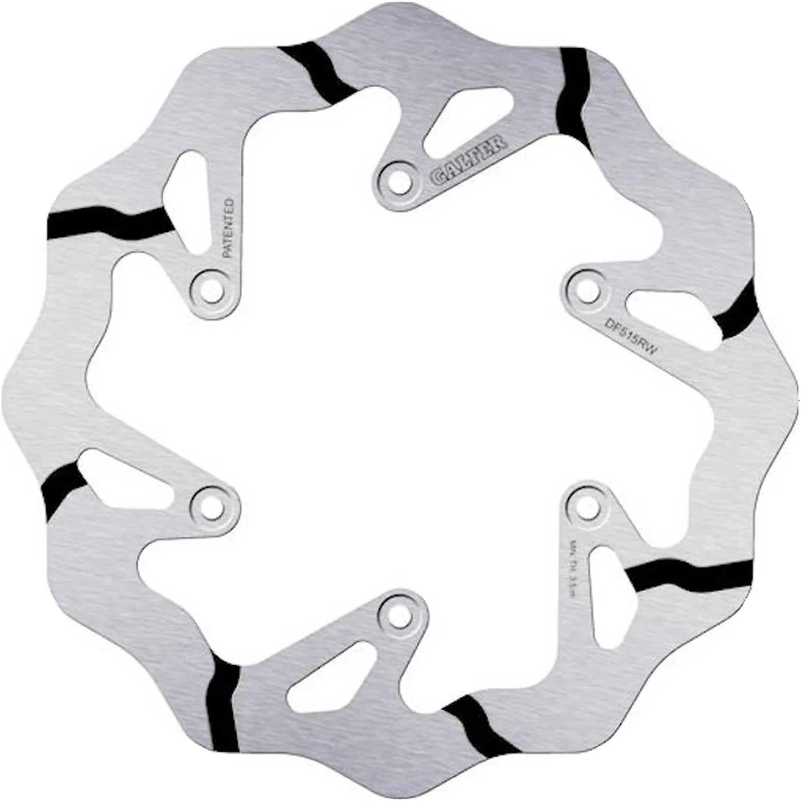 Rear Fixed Grooved Wave Brake Disc - Galfer Compatible With Fantic Motor Xef 125 2T Black (2024)