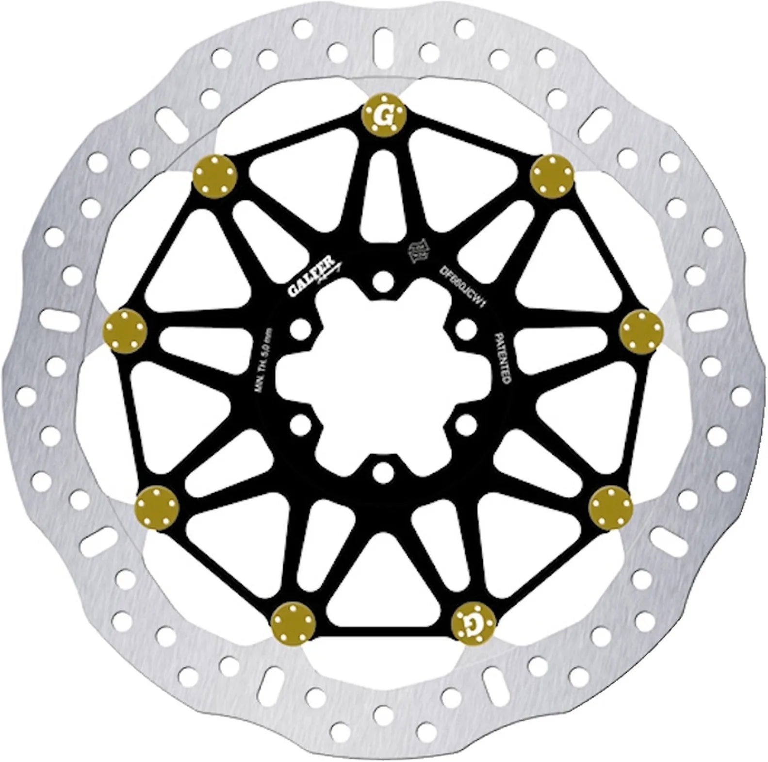 Front Floatech Racing Wave Brake Disc - Galfer Compatible With Bimota Dieci Biposto 1000 (1992-1995)
