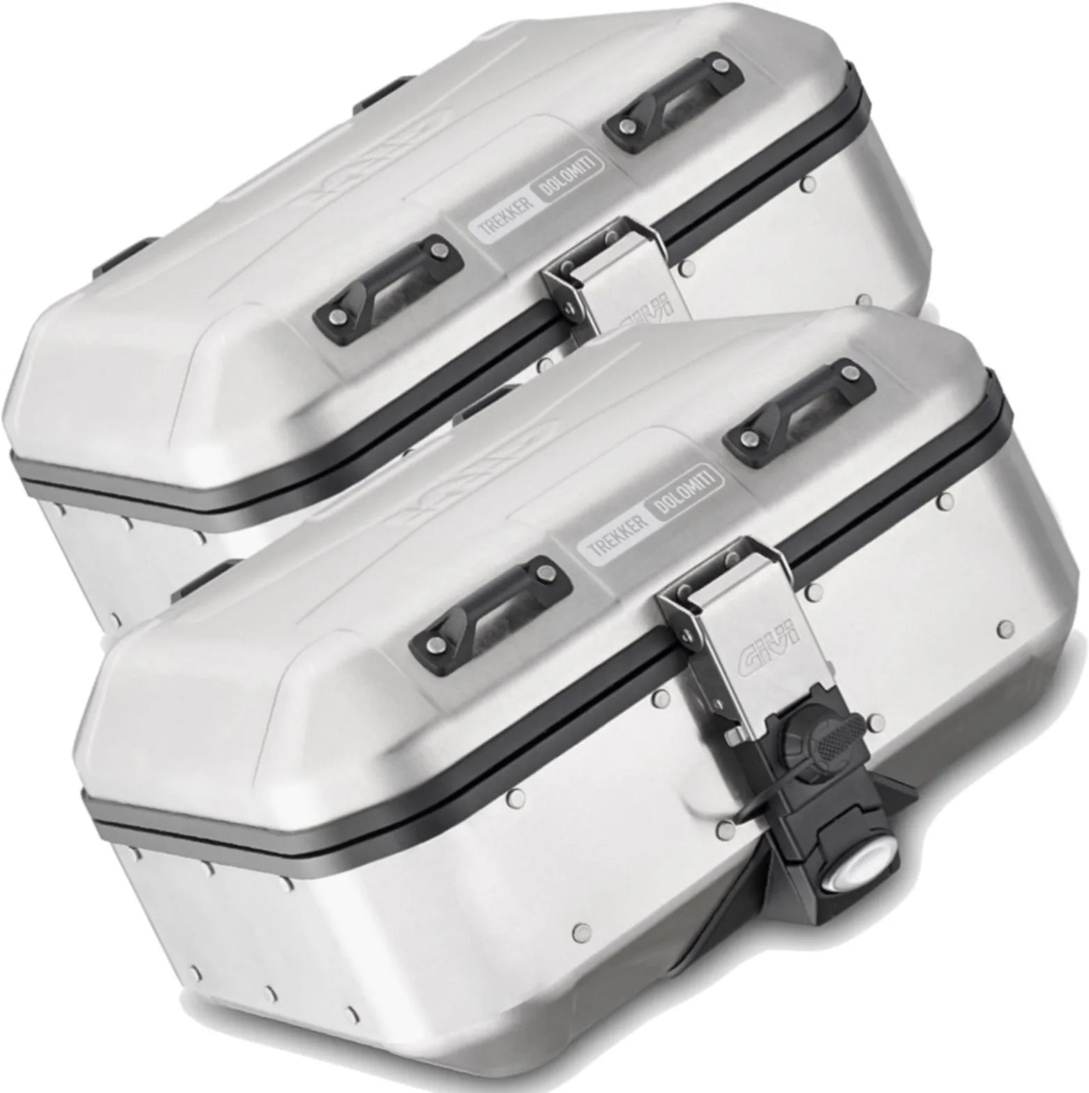 Monokey Trekker Dolomiti Aluminium Side Cases - 60 Lt Trekker Dolomiti Aluminium - Givi Compatible With Suzuki Dl 650 V-Strom (2017-2024)