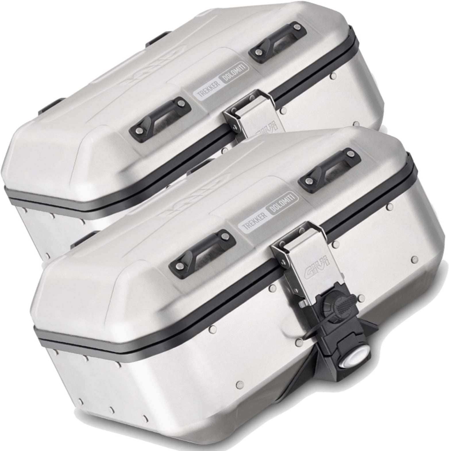 Monokey Trekker Dolomiti Aluminium Side Cases - 60 Lt Trekker Dolomiti Aluminium - Givi Compatible With Moto Guzzi V85 Tt (2019-2023)
