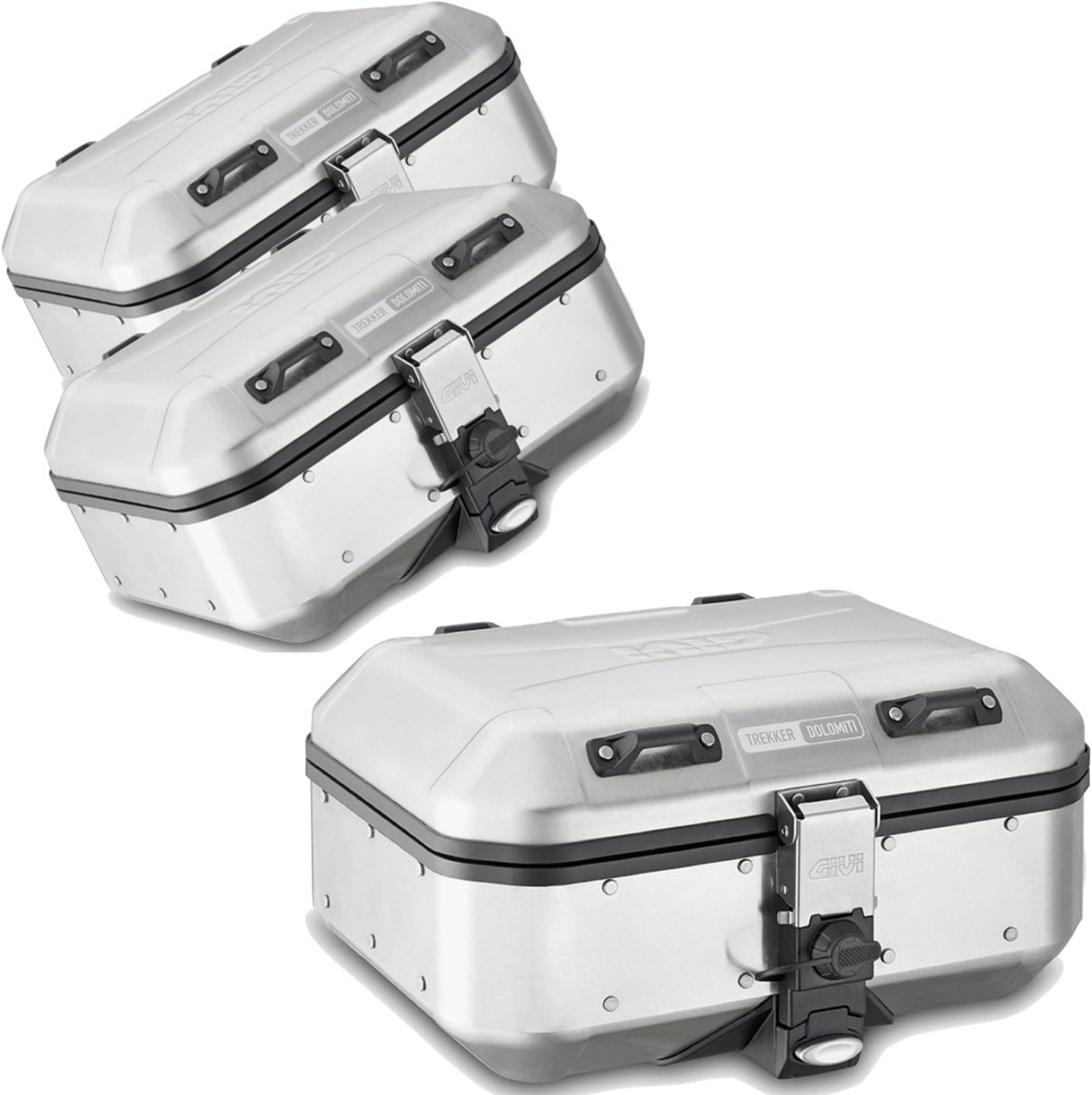 Trekker Dolomiti Aluminium Top Case + Side Cases - 90 Lt Trekker Dolomiti Aluminium - Givi Compatible With Kawasaki Versys 650 (2006-2009)