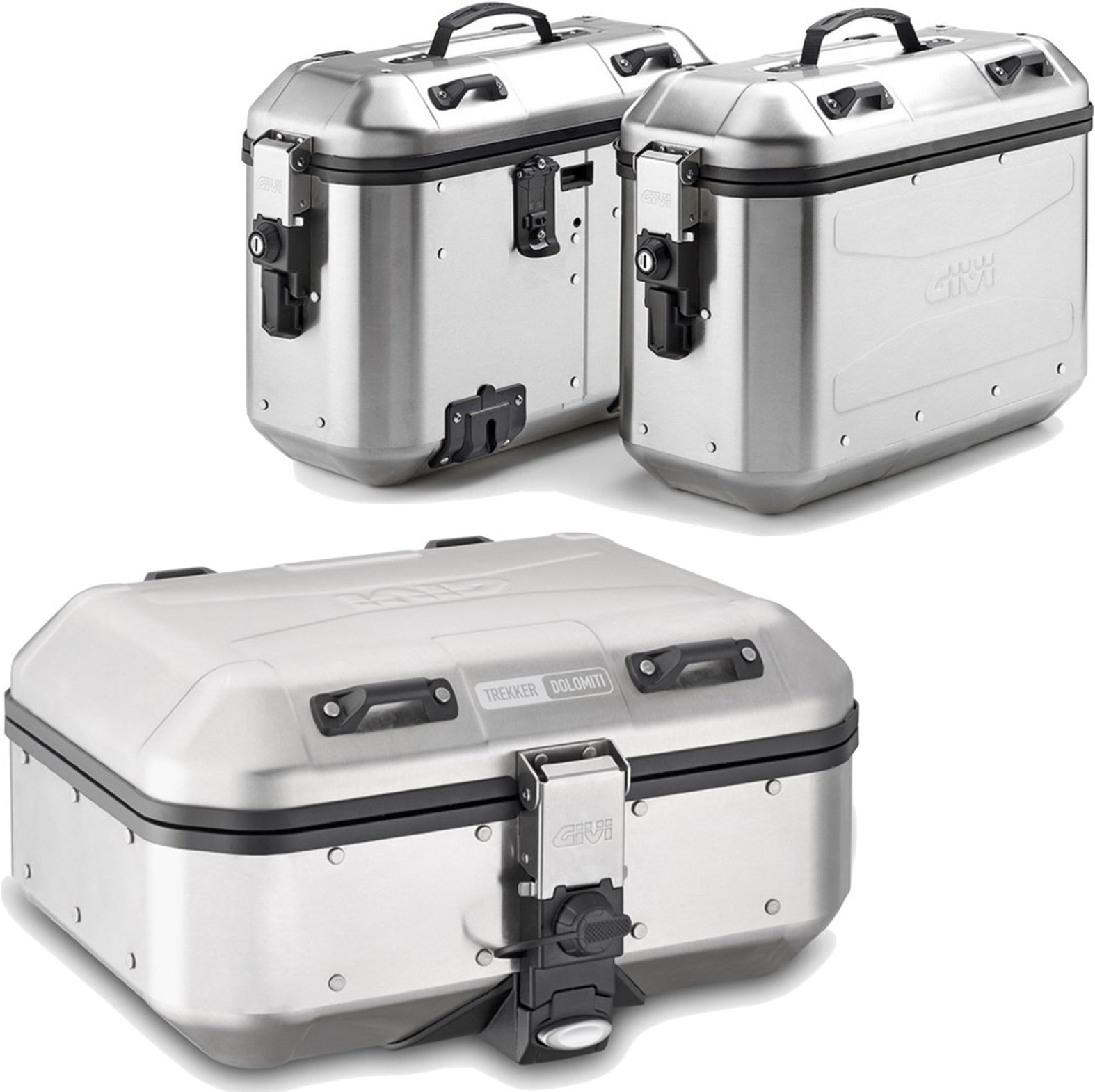 Trekker Dolomiti Aluminium Top Case + Side Cases - 102 Lt Trekker Dolomiti Aluminium - Givi Compatible With Kawasaki Versys 650 (2015-2021)