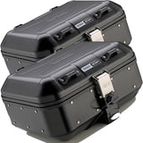 Monokey Trekker Dolomiti Black Aluminium Side Cases - 60 Lt Trekker Dolomiti Aluminium - Givi Compatible With Suzuki V-Strom 1050 - Xt - Se (2020-2024)