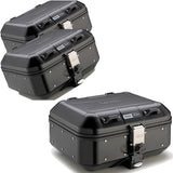 Trekker Dolomiti Aluminium Black Top Case + Side Cases - 90 Lt Trekker Dolomiti Aluminium - Givi Compatible With Honda Crf 1000 L Africa Twin Adventure Sports (2018-2019)
