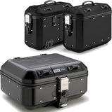 Trekker Dolomiti Aluminium Black Top Case + Side Cases - 102 Lt Trekker Dolomiti Aluminium - Givi Compatible With Honda Cb 500 X (2013-2016)
