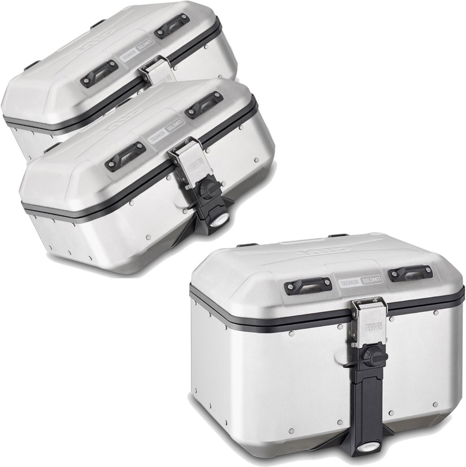 Trekker Dolomiti Aluminium Top Case + Side Cases - 106 Lt Trekker Dolomiti Aluminium - Givi Compatible With Suzuki An 650 Burgman - Executive (2013-2020)