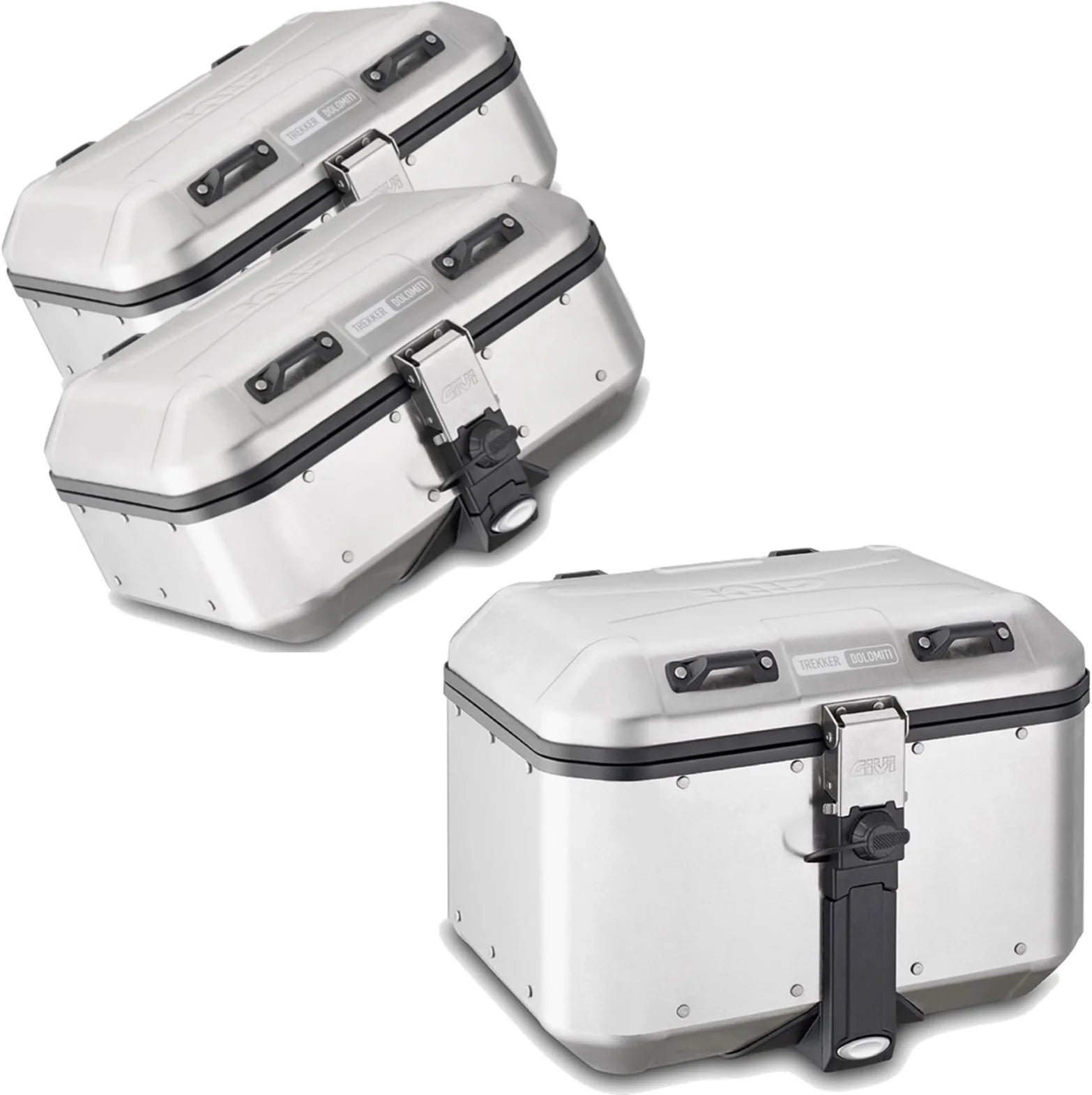 Trekker Dolomiti Aluminium Top Case + Side Cases - 106 Lt Trekker Dolomiti Aluminium - Givi Compatible With Benelli Trk 702 X (2023-2024)