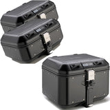 Trekker Dolomiti Aluminium Black Top Case + Side Cases - 106 Lt Trekker Dolomiti Aluminium - Givi Compatible With Honda Vfr 800 (1998-2001)