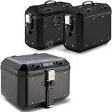 Trekker Dolomiti Aluminium Black Top Case + Side Cases - 118 Lt Trekker Dolomiti Aluminium - Givi Compatible With Honda Nc 700 X (2012-2013)