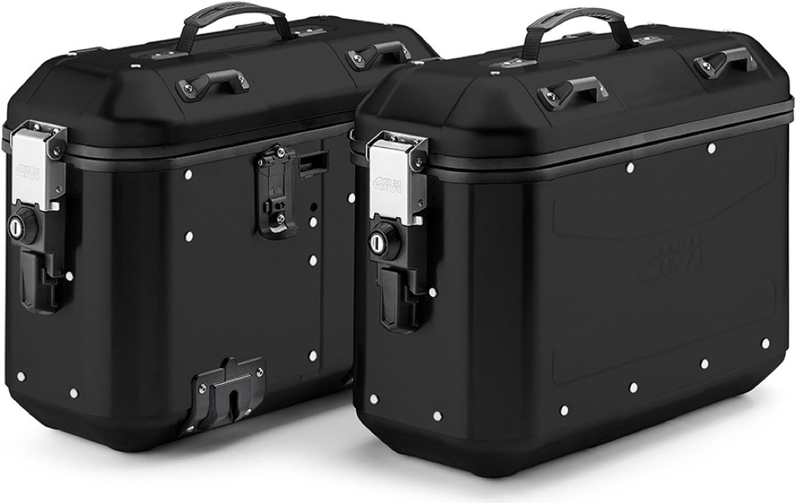 Monokey Trekker Dolomiti Black Aluminium Side Cases - 72 Lt Trekker Dolomiti Aluminium - Givi Compatible With Moto Guzzi V85 Tt (2024)