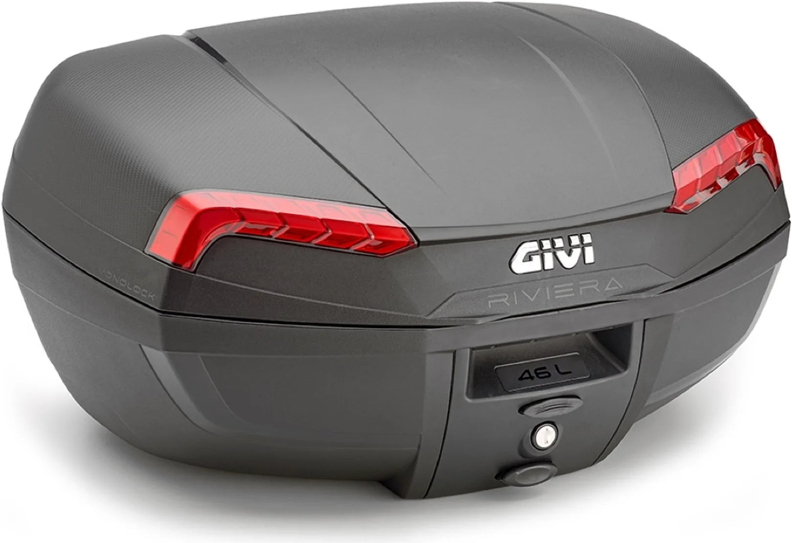 Monolock Riviera Black Top Case - 46 Lt Riviera Technopolymer - Givi Compatible With Ktm 890 Smt (2023-2024)