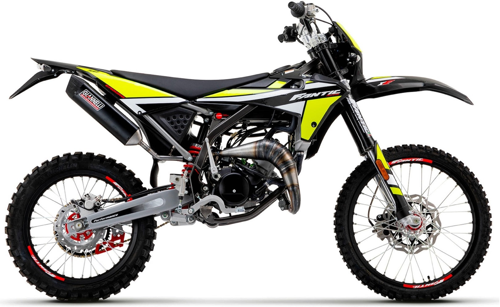 Exhaust Tip With Noise Certification Sonic Aluminium Black - Giannelli Compatible With Fantic Motor Xe 50 Enduro (2021)