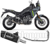 Complete Non-Catalytic Exhaust System With Sound Certification Indy-Race Evo Black Aluminium Carby End Cap - Arrow Special Parts Compatible With Cfmoto 450 Mt (2025-2026)
