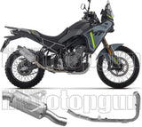Complete Non-Catalytic Exhaust System With Sound Certification Indy-Race Evo Titanium Steel End Cap - Arrow Special Parts Compatible With Cfmoto 450 Mt (2025-2026)