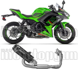 Complete Non-Catalytic Exhaust System With Sound Certification Indy-Race Evo Black Aluminium Carby End Cap - Arrow Special Parts Compatible With Kawasaki Z 650 (2024-2026)