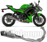 Complete Non-Catalytic Exhaust System With Sound Certification Veloce Titanium Carby End Cap - Arrow Special Parts Compatible With Kawasaki Z 650 (2024-2026)