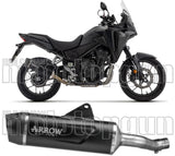 Exhaust Tip With Noise Certification Indy-Race Evo Black Aluminium Carbon - Arrow Special Parts Compatible With Honda Nx 500 (2024-2026)