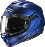 Flip-Up Motorcycle Helmet Hjc F100 Advanced Fiberglass Composite Semi Flat Metallic Blue Size 10 Xl
