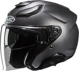Urban Motorcycle Helmet Hjc F31 Advanced Fiberglass Semi Flat Titanium Size 06 Xs