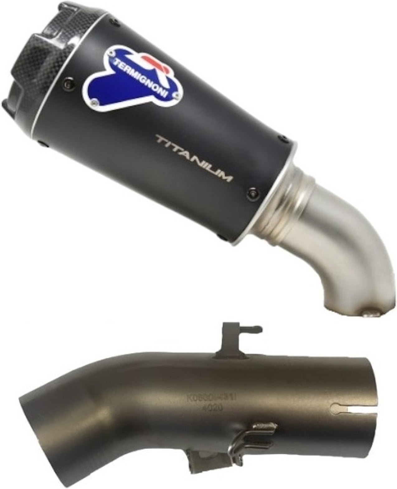 Exhaust Tip Without Sound Certification Gp2R Titanium Black Carbon Cap - Termignoni Compatible With Benelli Leoncino 500 (2018-2020)