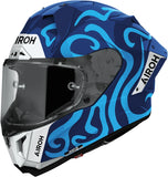 Full-Face Motorcycle Helmet Airoh Gp800 - Gp8Sw18 Hpc Carbon Gloss Blue Swain Size S