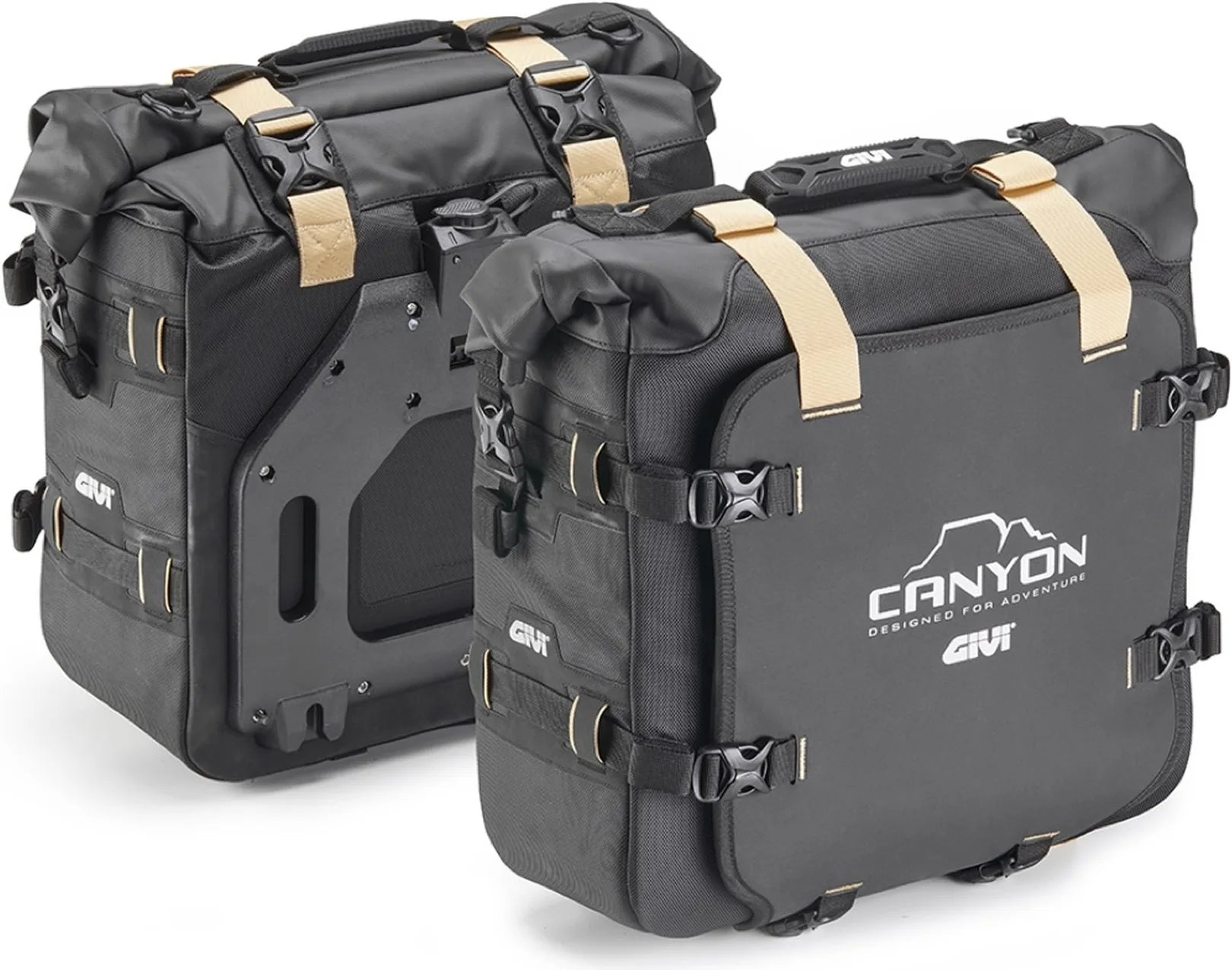 Monokey Canyon Black Side Bags - 50 Lt Canyon Nylon - Givi Compatible With Ktm 790 Adventure R (2019-2020)