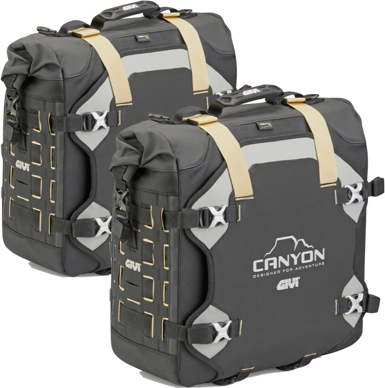 Monokey Cam-Side Canyon Black Side Bags - 60 Lt Canyon Nylon - Givi Compatible With Yamaha Xt 1200 Ze Super Ténéré (2014-2020)