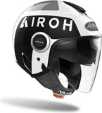 Urban Motorcycle Helmet Airoh Helyos - He614 Thermoplastic Hrt Gloss White Color Size Xs
