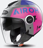 Urban Motorcycle Helmet Airoh Helyos - He654 Thermoplastic Hrt Metallic Pink Color Size S