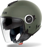 Urban Motorcycle Helmet Airoh Helyos - He670 Thermoplastic Hrt Matte Military Green Color Size Xl