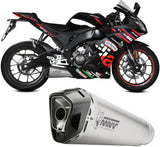 Complete Non-Catalytic Exhaust System With Sound Certification Delta Race Stainless Steel Carbon Fiber End Cap - Mivv Compatible With Aprilia Rs 125 (2025-2026)