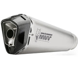 Complete Non-Catalytic Exhaust System With Sound Certification Delta Race Stainless Steel Carbon Fiber End Cap - Mivv Compatible With Aprilia Tuono 125 (2025-2026)